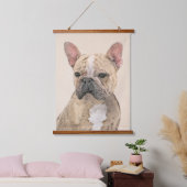 Französischer Bulldog (Sable) Gemälde - Niedlich O Wandteppich Mit Holzrahmen (Schlafzimmer)