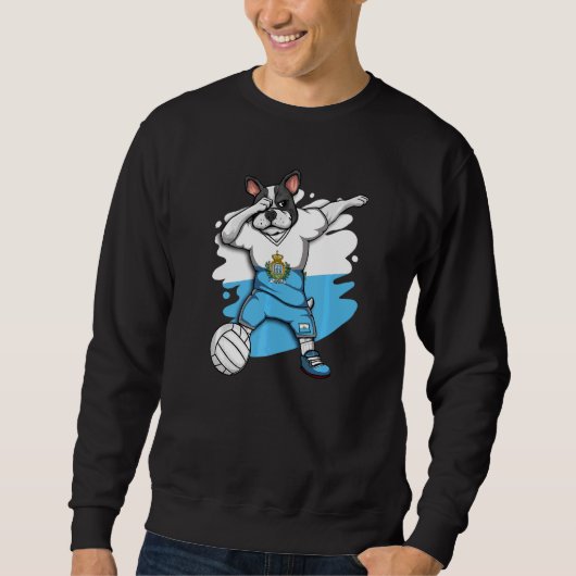 Französischer Bulldog San Marino Volleyball Fan J Sweatshirt (Vorderseite)