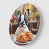 Französischer Bulldog Serenity Impressionist Große Wanduhr (Winkel)