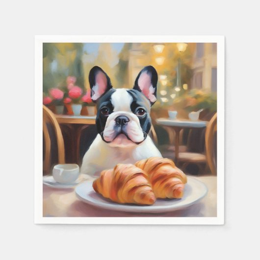 Französischer Bulldog Serenity Impressionist Serviette (Vorderseite)