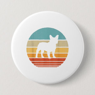 Französischer Bulldog Silhouette 60er 70er Gift Do Button
