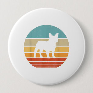 Französischer Bulldog Silhouette 60er 70er Gift Do Button