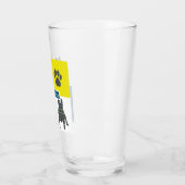 Französischer Bulldog Silhouette Hund & Paw Y&B Gr Glas (Links)