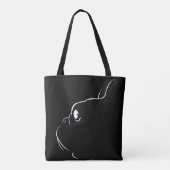 Französischer Bulldog Silhouette Tote Bag (Schwarz Tasche (Rückseite)