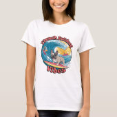Französischer Bulldog Surfing Tropical Wave T-Shirt (Vorderseite)