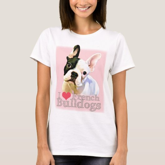 Französischer Bulldog-T - Shirt - Ich höre französ (Vorderseite)