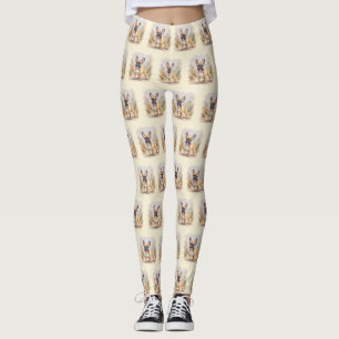 Französischer Bulldog Tan Fawn-farbener Niedlicher Leggings