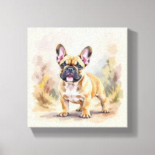 Französischer Bulldog Tan Fawn-farbener Niedlicher Leinwanddruck