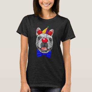 Französischer Bulldog-Tier Clown Geburtstag Thema T-Shirt