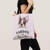 Französischer Bulldog Tote Bag - Rosa Tasche (Von Nahem)