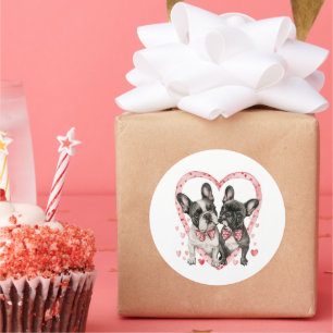 Französischer Bulldog Valentinstag Frenchie Dog Gi Runder Aufkleber