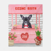 Französischer Bulldog-Valentinstag-Kissingstand Fleecedecke (Vorderseite)