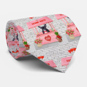 Französischer Bulldog-Valentinstag-Kissingstand Krawatte (Gerollt)