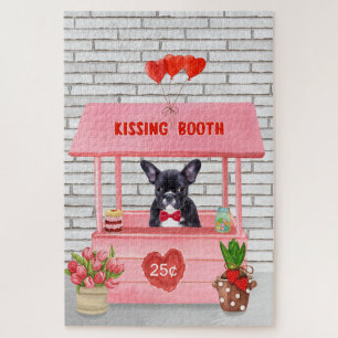 Französischer Bulldog-Valentinstag-Kissingstand Puzzle
