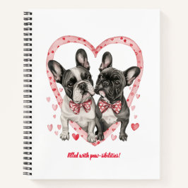 Französischer Bulldog Valentinstag Woof-tastic Fun Notizblock