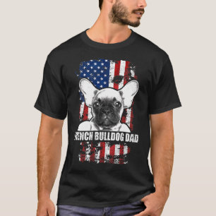 Französischer Bulldog-Vater Proud American Flag Hu T-Shirt