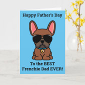 Französischer Bulldog-Vatertag von Male Red Fawn Karte (Gelbe Blume)