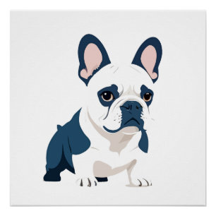Französischer Bulldog Vector Art Animal Moderne St Poster