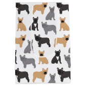 Französischer Bulldog - Wählen Sie Ihre Farbe! Mittlere Geschenktüte (Rückseite)