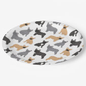 Französischer Bulldog - Wählen Sie Ihre Farbe! Pappteller (Schrägansicht)