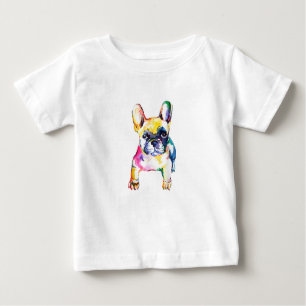 Französischer Bulldog Wasserfarben Hand Gezeichnet Baby T-shirt