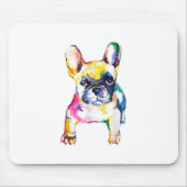 Französischer Bulldog Wasserfarben Hand Gezeichnet Mousepad (Vorne)