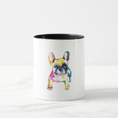 Französischer Bulldog Wasserfarben Hand Gezeichnet Tasse (Zentrum)