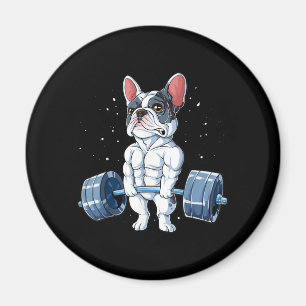Französischer Bulldog Weightlift Funny Deadlift Gy Magnet