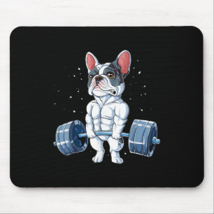 Französischer Bulldog Weightlift Funny Deadlift Gy Mousepad