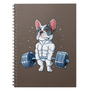 Französischer Bulldog Weightlift Funny Deadlift Gy Notizblock