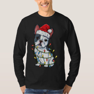 Französischer Bulldog Weihnachtsbaum Lichter Xmas T-Shirt