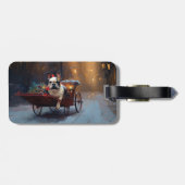 Französischer Bulldog Weihnachtsfeiertag Gepäckanhänger (Rückseite horizontal)