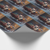 Französischer Bulldog Weihnachtsfeiertag Geschenkpapier (Ecke)