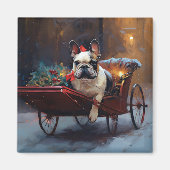 Französischer Bulldog Weihnachtsfeiertag Magnet (Vorne)