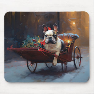 Französischer Bulldog Weihnachtsfeiertag Mousepad