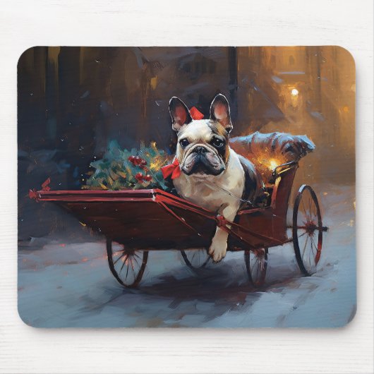 Französischer Bulldog Weihnachtsfeiertag Mousepad (Vorne)