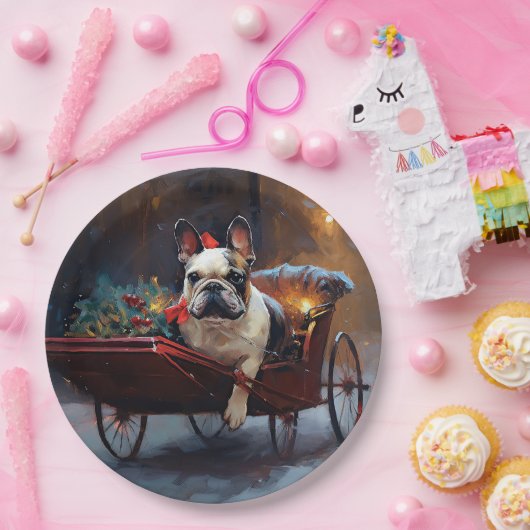 Französischer Bulldog Weihnachtsfeiertag Pappteller (Party)