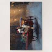 Französischer Bulldog Weihnachtsfeiertag Puzzle (Vertikal)