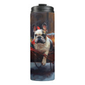 Französischer Bulldog Weihnachtsfeiertag Thermosbecher (Vorderseite)