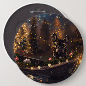Französischer Bulldog Weihnachtsfest Reise Button (Vorne & Hinten)