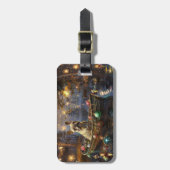 Französischer Bulldog Weihnachtsfest Reise Gepäckanhänger (Vorderseite vertikal)