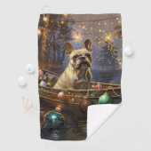 Französischer Bulldog Weihnachtsfest Reise Golfhandtuch (Insitu)