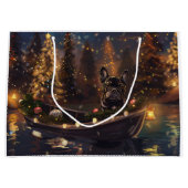 Französischer Bulldog Weihnachtsfest Reise Große Geschenktüte (Vorderseite)