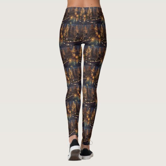 Französischer Bulldog Weihnachtsfest Reise Leggings (Rückseite)