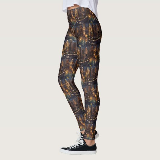 Französischer Bulldog Weihnachtsfest Reise Leggings (Links)