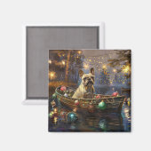 Französischer Bulldog Weihnachtsfest Reise Magnet (Vorderseite/Rückseite)