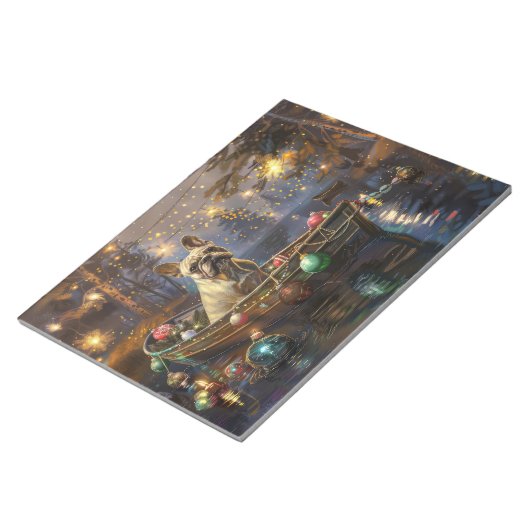 Französischer Bulldog Weihnachtsfest Reise Notizblock (angewinkelt)