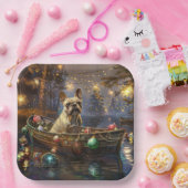 Französischer Bulldog Weihnachtsfest Reise Pappteller (Party)