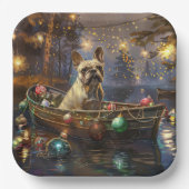 Französischer Bulldog Weihnachtsfest Reise Pappteller (Vorderseite)