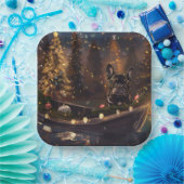 Französischer Bulldog Weihnachtsfest Reise Pappteller (Party)